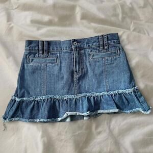 Old Navy Denim Mini Skirt with Ruffle Hem, Size 6